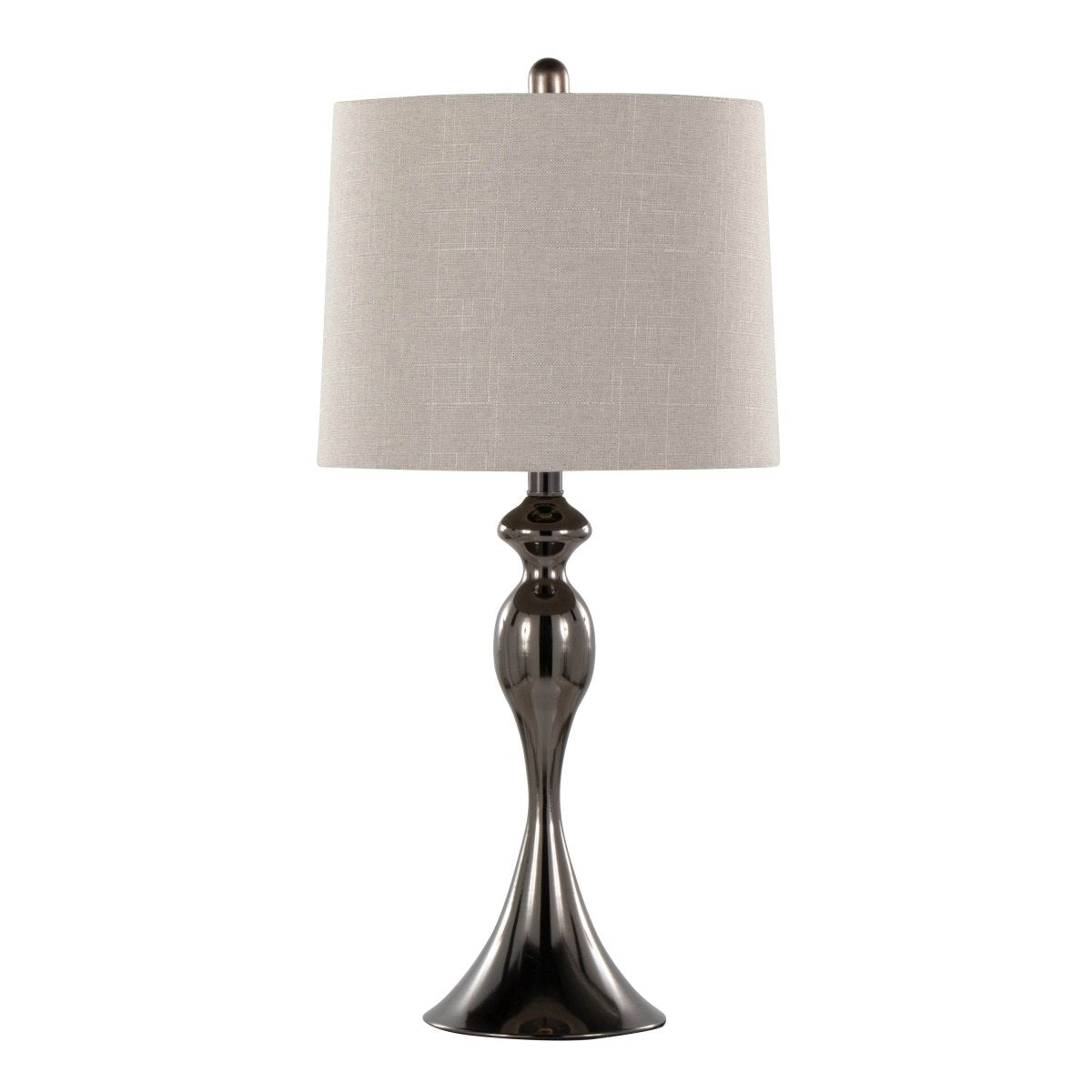 Set Of 2 Contemporary Gun Metal Table Lamps With Linen Shade - LumiSource - Sleep Galleria