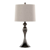 Set Of 2 Contemporary Gun Metal Table Lamps With Linen Shade - LumiSource - Sleep Galleria