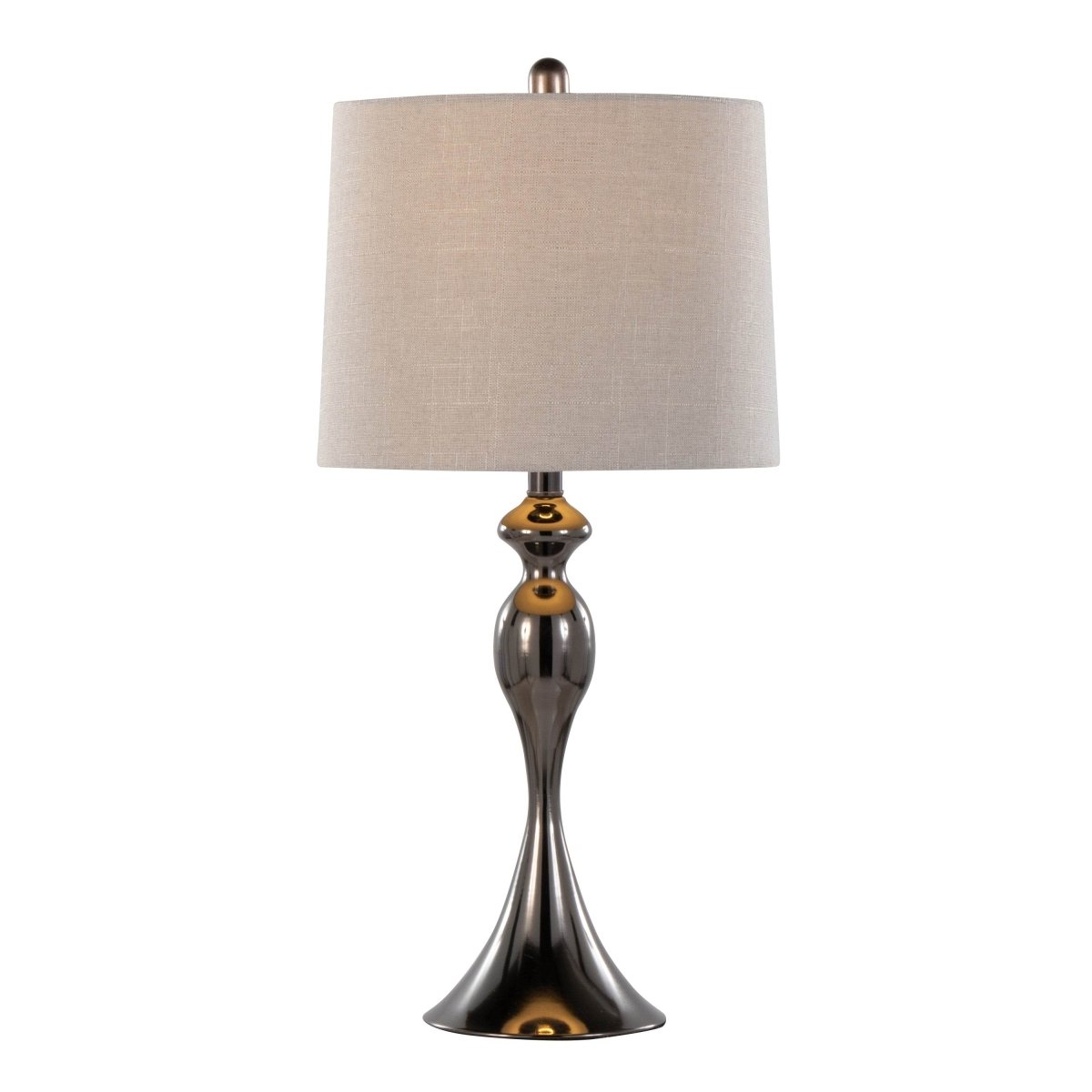 Set Of 2 Contemporary Gun Metal Table Lamps With Linen Shade - LumiSource - Sleep Galleria