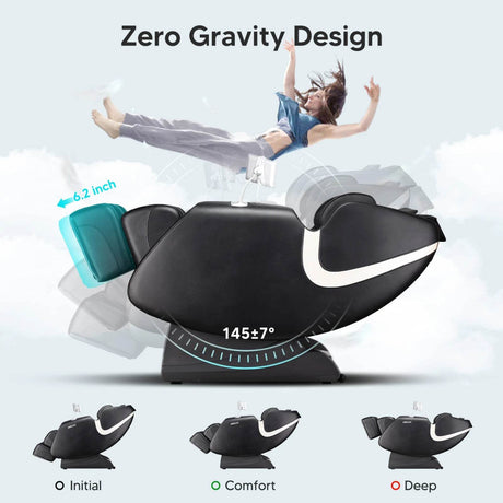 4D Zero - Gravity Shiatsu Heated Full Body Massage Chair - Lunara - Sleep Galleria
