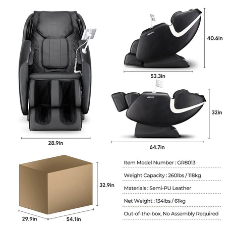 4D Zero - Gravity Shiatsu Heated Full Body Massage Chair - Lunara - Sleep Galleria