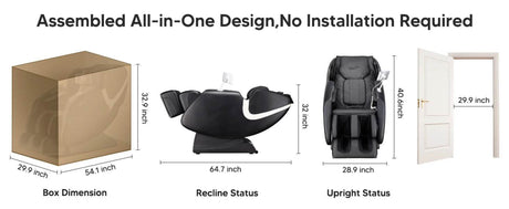 4D Zero - Gravity Shiatsu Heated Full Body Massage Chair - Lunara - Sleep Galleria