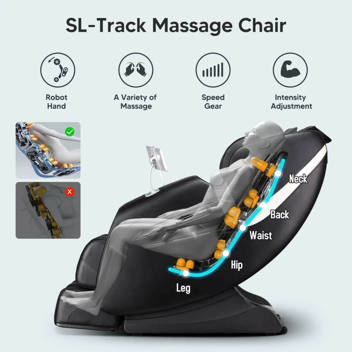 4D Zero - Gravity Shiatsu Heated Full Body Massage Chair - Lunara - Sleep Galleria