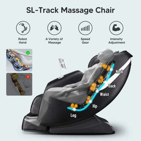 4D Zero - Gravity Shiatsu Heated Full Body Massage Chair - Lunara - Sleep Galleria