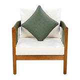 Acacia Wood Outdoor Club Chair With Handwoven Rope - Lunara - Sleep Galleria