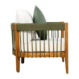 Acacia Wood Outdoor Club Chair With Handwoven Rope - Lunara - Sleep Galleria