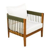 Acacia Wood Outdoor Club Chair With Handwoven Rope - Lunara - Sleep Galleria