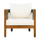 Acacia Wood Outdoor Club Chair With Handwoven Rope - Lunara - Sleep Galleria