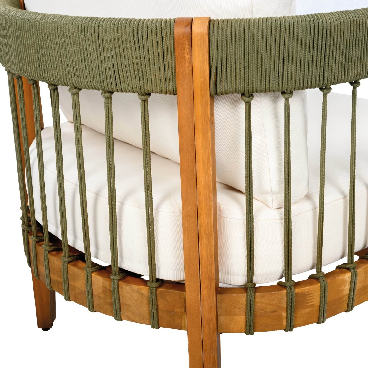 Acacia Wood Outdoor Club Chair With Handwoven Rope - Lunara - Sleep Galleria