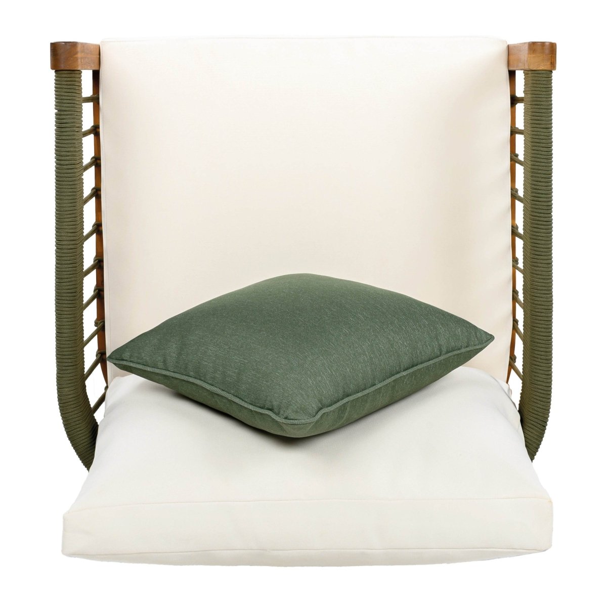 Acacia Wood Outdoor Club Chair With Handwoven Rope - Lunara - Sleep Galleria