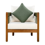 Acacia Wood Outdoor Club Chair With Handwoven Rope - Lunara - Sleep Galleria