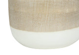 Contemporary Ceramic Table Lamp With Beige Linen Shade - Sleep Galleria