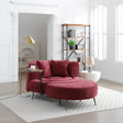Extra Large Chenille Barrel Chair With Ottoman - Sleep Galleria