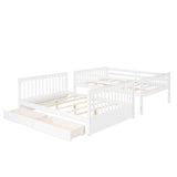 Full-Over-Full Solid Wood White Bunk Bed With Drawers - Sleep Galleria