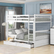 Full-Over-Full Solid Wood White Bunk Bed With Drawers - Sleep Galleria