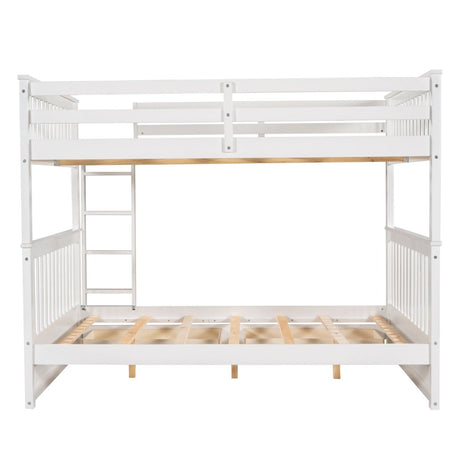 Full - Over - Full Solid Wood White Bunk Bed With Drawers - Lunara - Sleep Galleria
