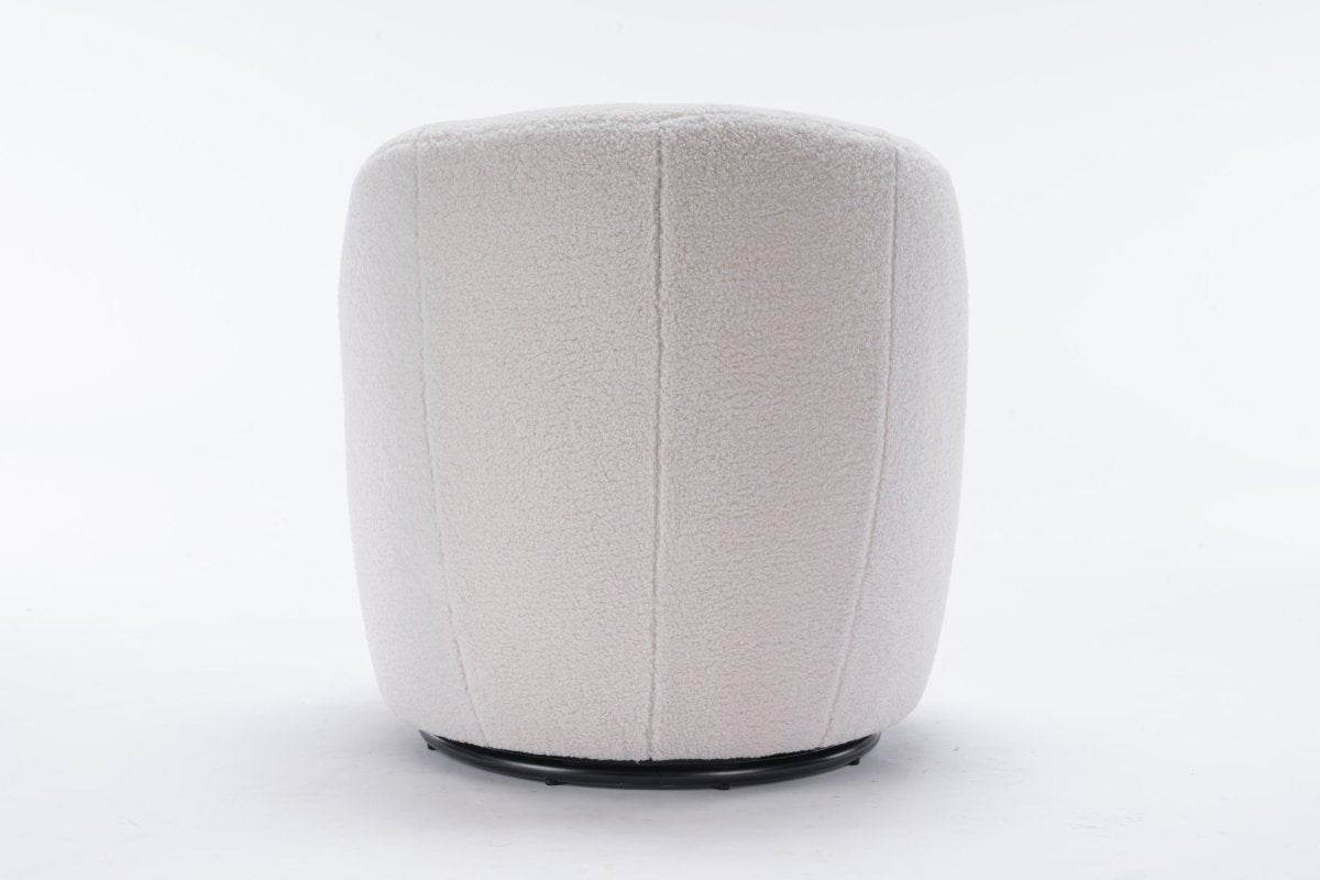 Ivory Teddy Fabric Upholstered Swivel Accent Armchair - Sleep Galleria
