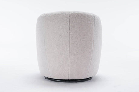 Ivory Teddy Fabric Upholstered Swivel Accent Armchair - Sleep Galleria