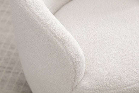Ivory Teddy Fabric Upholstered Swivel Accent Armchair - Sleep Galleria
