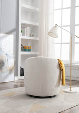 Ivory Teddy Fabric Upholstered Swivel Accent Armchair - Sleep Galleria