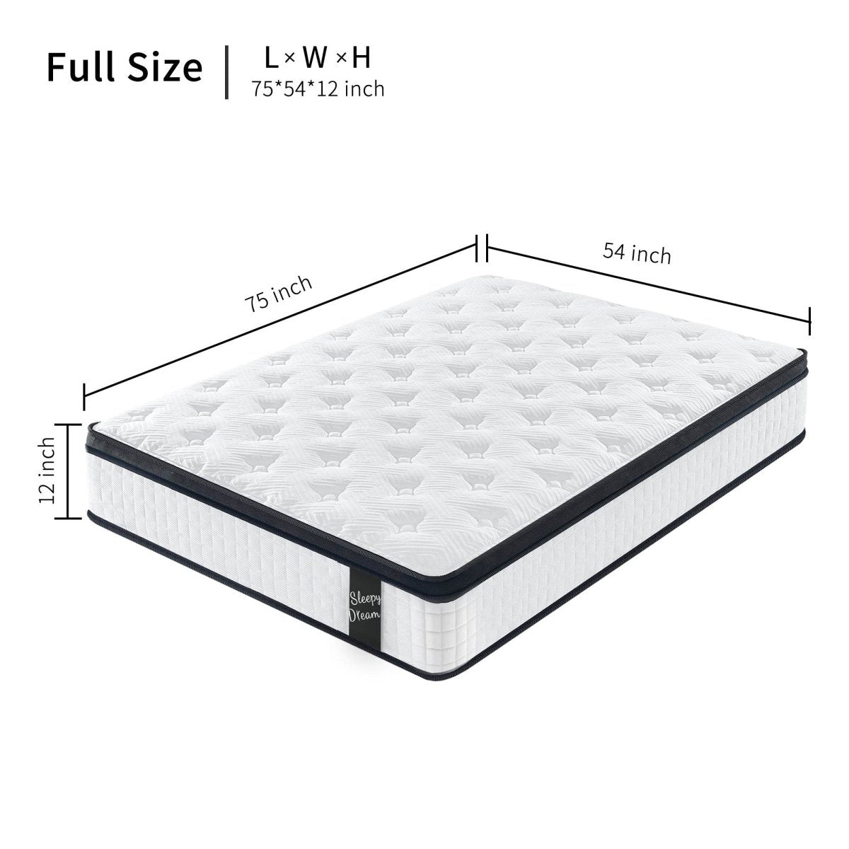 Medium 12-Inch Hybrid Pocket Spring Memory Foam Mattress - Sleep Galleria