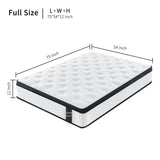 Medium 12-Inch Hybrid Pocket Spring Memory Foam Mattress - Sleep Galleria