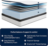 Medium Hybrid 12-Inch Smarts Coil Memory Foam Mattress - Sleep Galleria