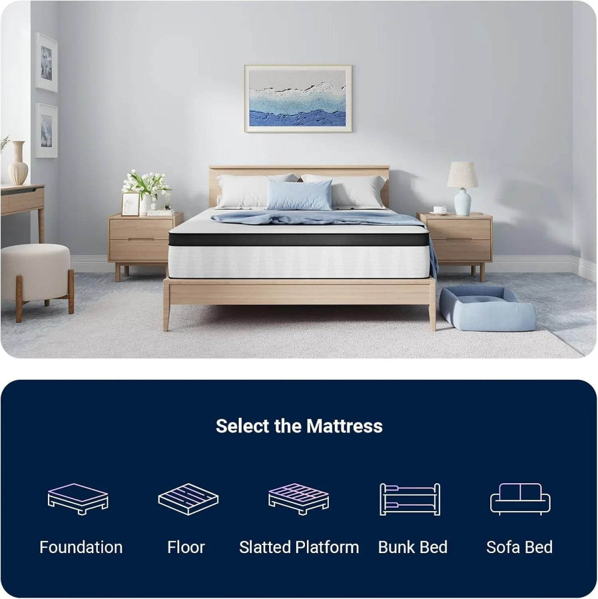 Medium Hybrid 12-Inch Smarts Coil Memory Foam Mattress - Sleep Galleria