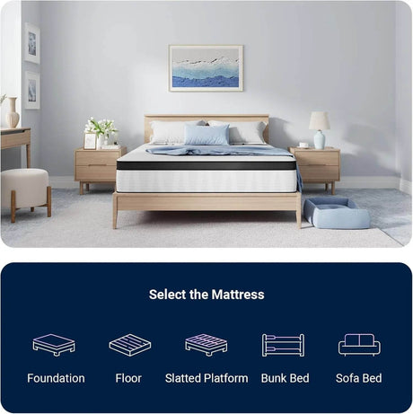 Medium Hybrid 12-Inch Smarts Coil Memory Foam Mattress - Sleep Galleria