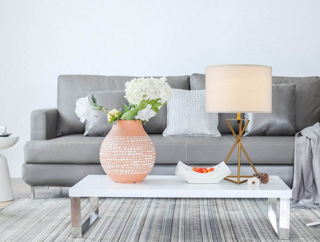 Mid-Century Metal Hourglass Table Lamp Gold - Sleep Galleria
