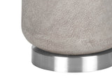 Modern Grey Resin Table Lamp With Ivory Shade - Lunara - Sleep Galleria