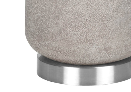 Modern Grey Resin Table Lamp With Ivory Shade - Sleep Galleria