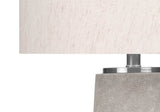 Modern Grey Resin Table Lamp With Ivory Shade - Lunara - Sleep Galleria