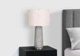 Modern Grey Resin Table Lamp With Ivory Shade - Lunara - Sleep Galleria