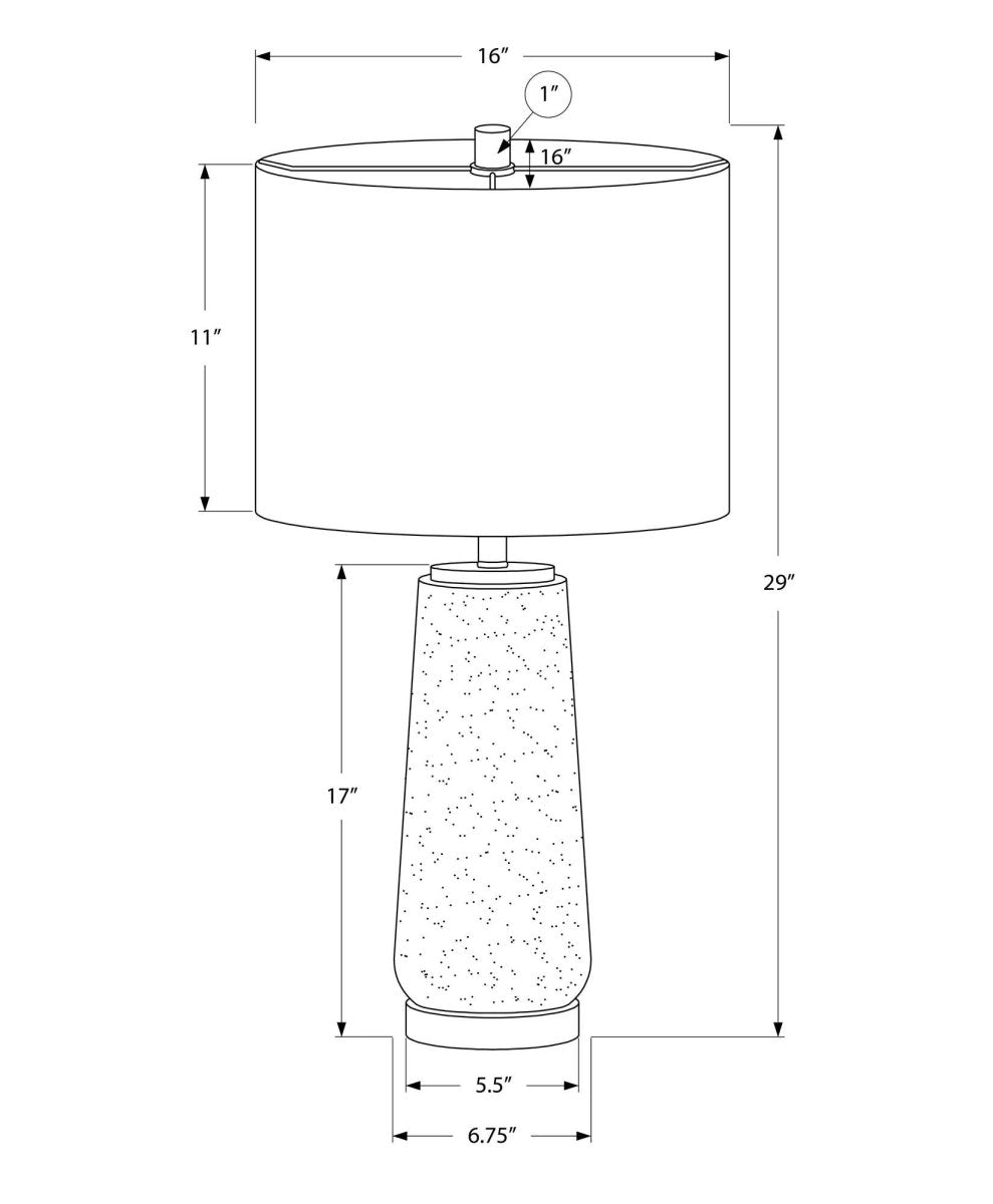 Modern Grey Resin Table Lamp With Ivory Shade - Lunara - Sleep Galleria