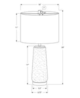 Modern Grey Resin Table Lamp With Ivory Shade - Lunara - Sleep Galleria