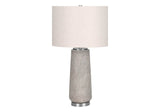 Modern Grey Resin Table Lamp With Ivory Shade - Lunara - Sleep Galleria