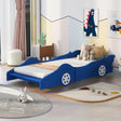 Race Car Twin Platform Bed With Safety Rails - Lunara - Sleep Galleria
