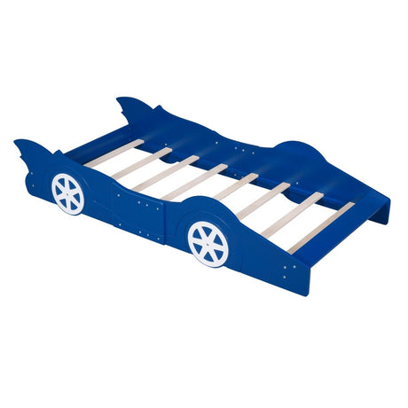 Race Car Twin Platform Bed With Safety Rails - Lunara - Sleep Galleria