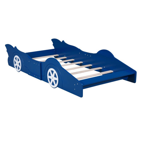 Race Car Twin Platform Bed With Safety Rails - Lunara - Sleep Galleria