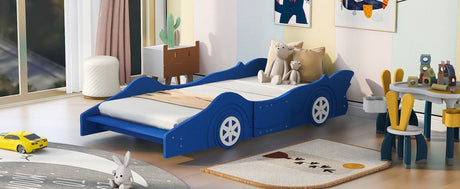 Race Car Twin Platform Bed With Safety Rails - Lunara - Sleep Galleria