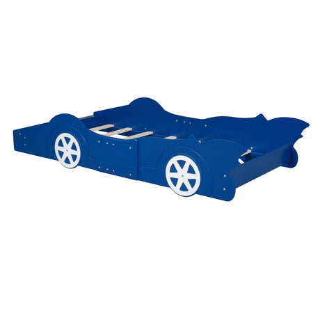 Race Car Twin Platform Bed With Safety Rails - Lunara - Sleep Galleria