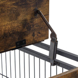 Rustic Brown Furniture Dog Crate With Rolling Casters - Sleep Galleria
