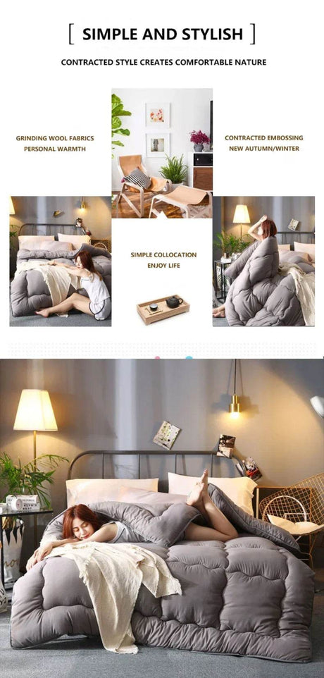 Thick Quilted Soft Warm Polyester Winter Blanket - Lunara - Sleep Galleria