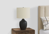 Transitional Black Ceramic Base Ivory Drum Table Lamp - Sleep Galleria