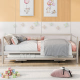 Twin Metal Daybed With Adjustable Pop - Up Trundle - Lunara - Sleep Galleria