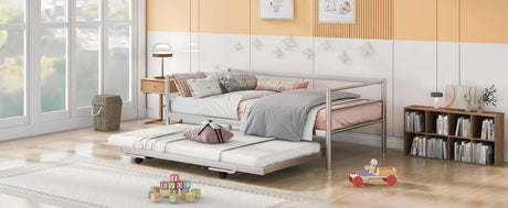 Twin Metal Daybed With Adjustable Pop - Up Trundle - Lunara - Sleep Galleria