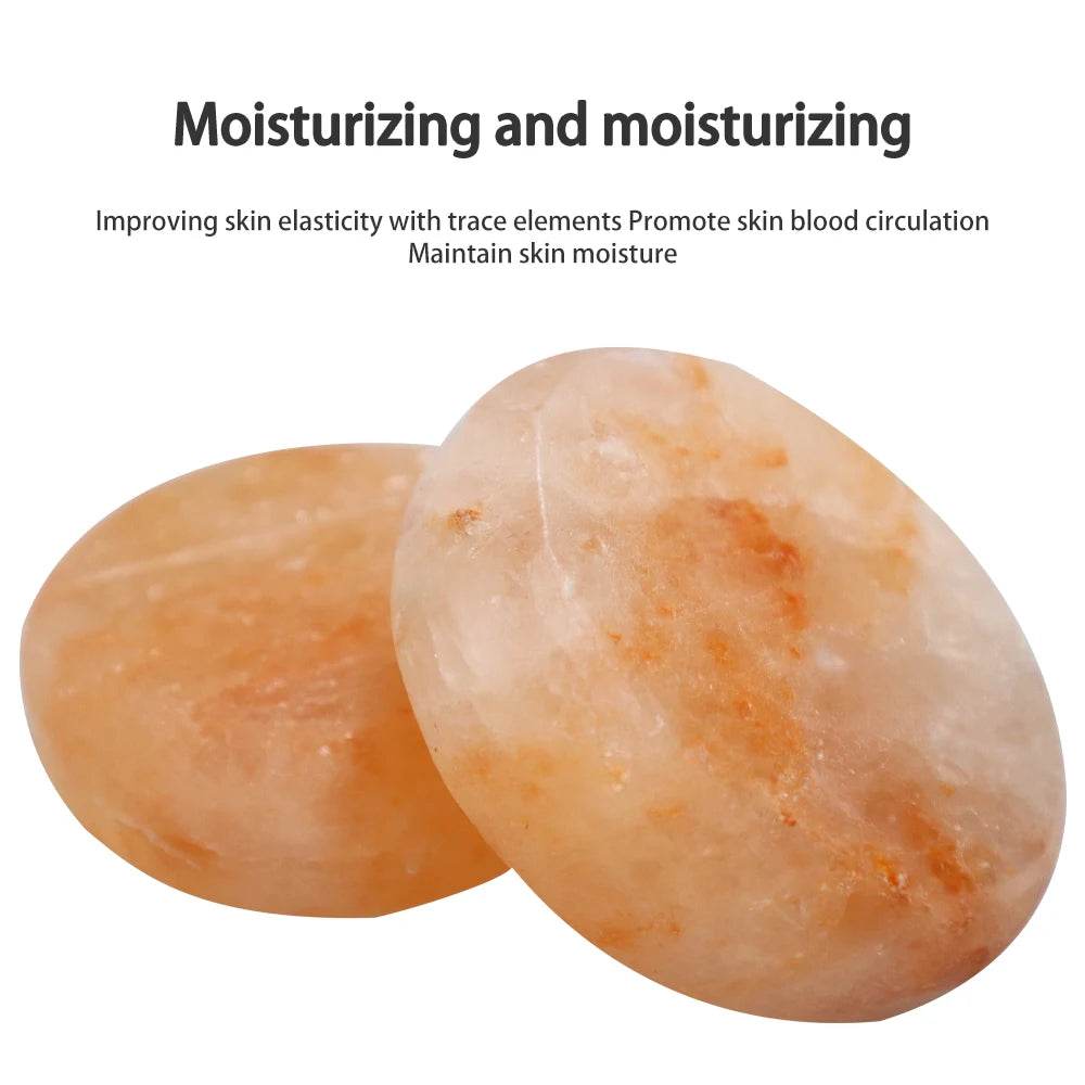 Set Of 6 Hand-Carved Pink Salt Crystal Massage Stones - Sleep Galleria