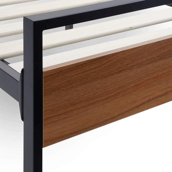 Malouf Furniture Menden Open Frame Metal & Wood Platform Bed
