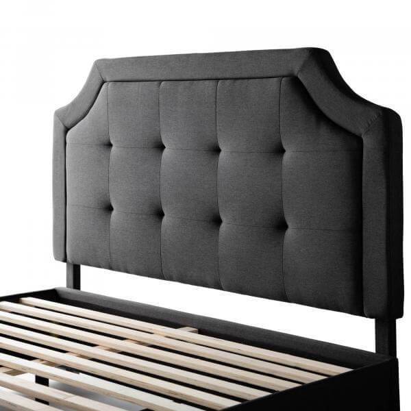Malouf Furniture Queen / Charcoal / FREE Nationwide Curbside Delivery Carlisle Upholstered Headboard